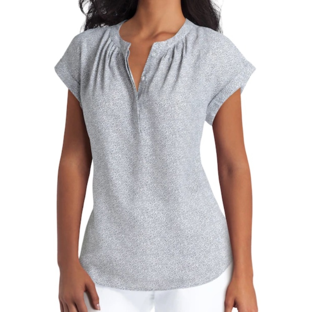 H Halston Double Georgette Top